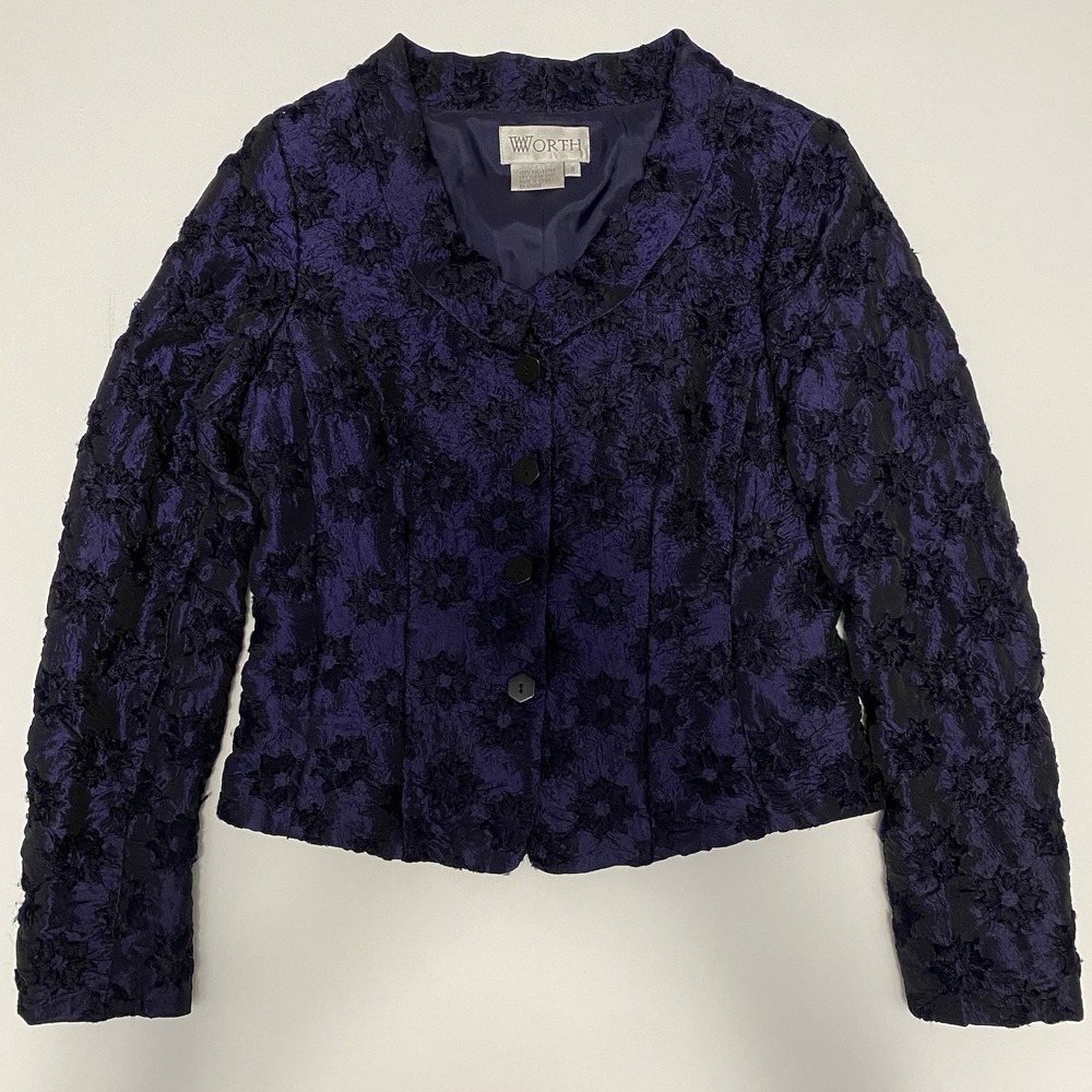 Vintage Women's Floral Embroidered Jacket Whimsigoth Dark‎ Romantic